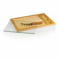 Icon Glass-Top Cutting/Cheese Board w/ Removable Serving Tray